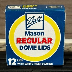 Vintage Box of 12  Ball Mason Regular Dome Lids Brand New Sealed Box